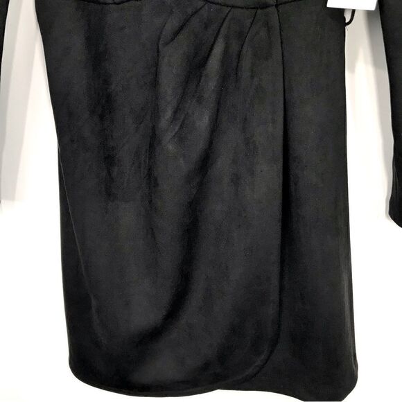Jason Wu Black Faux Suede Wrap Mini Dress NEW - Picture 4 of 16